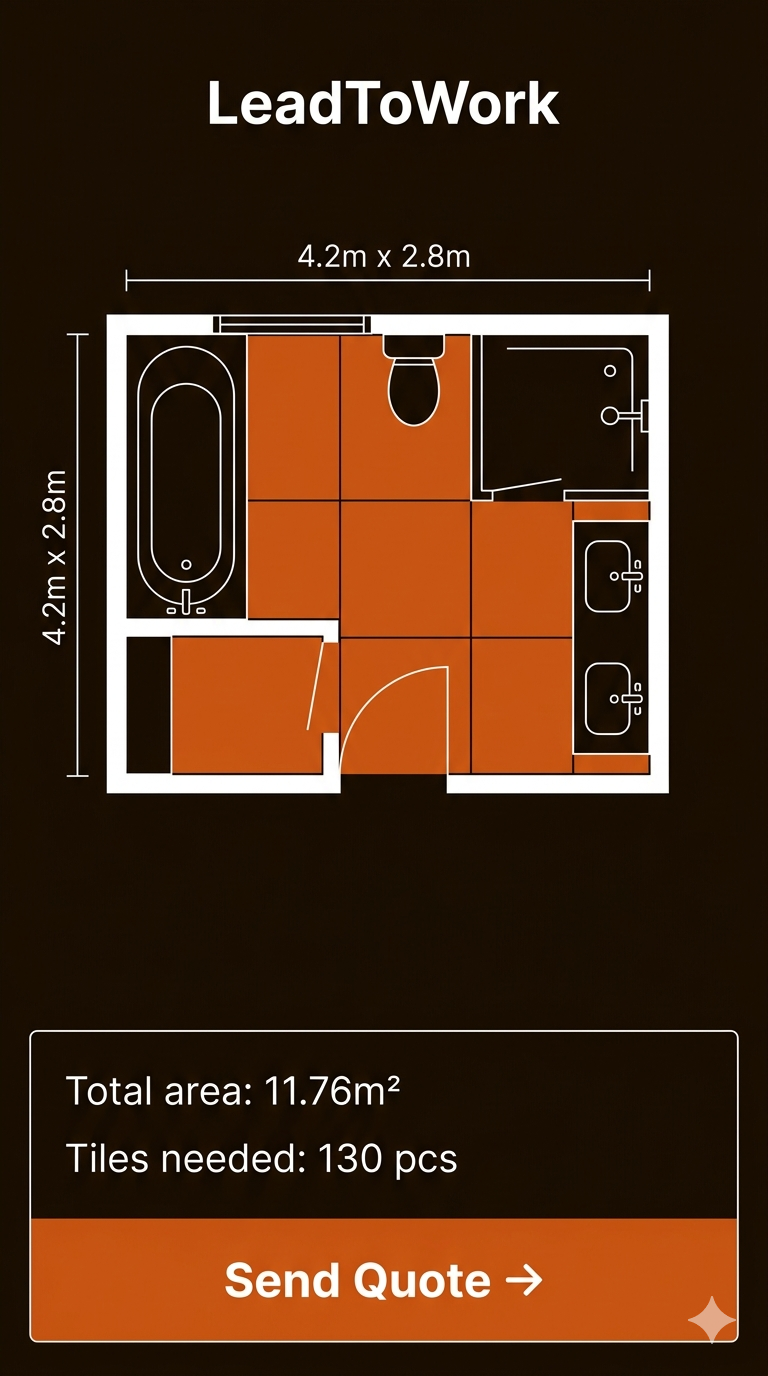 LeadToWork app — floor plan and quote